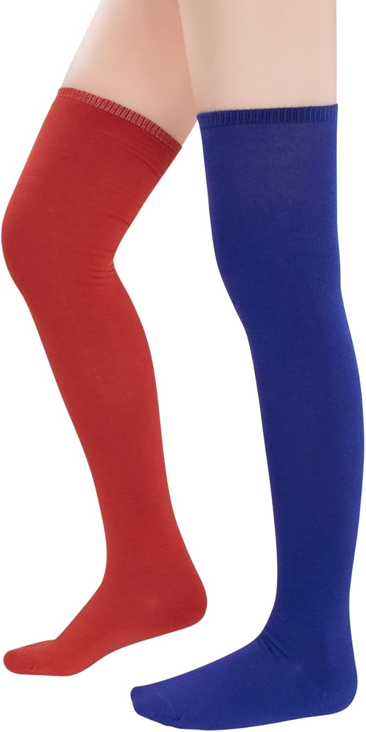 Womens Thigh High Socks Striped High Knee Socks Knee High Socks for Cosplay Long Socks Over the Knee Leg Warmers